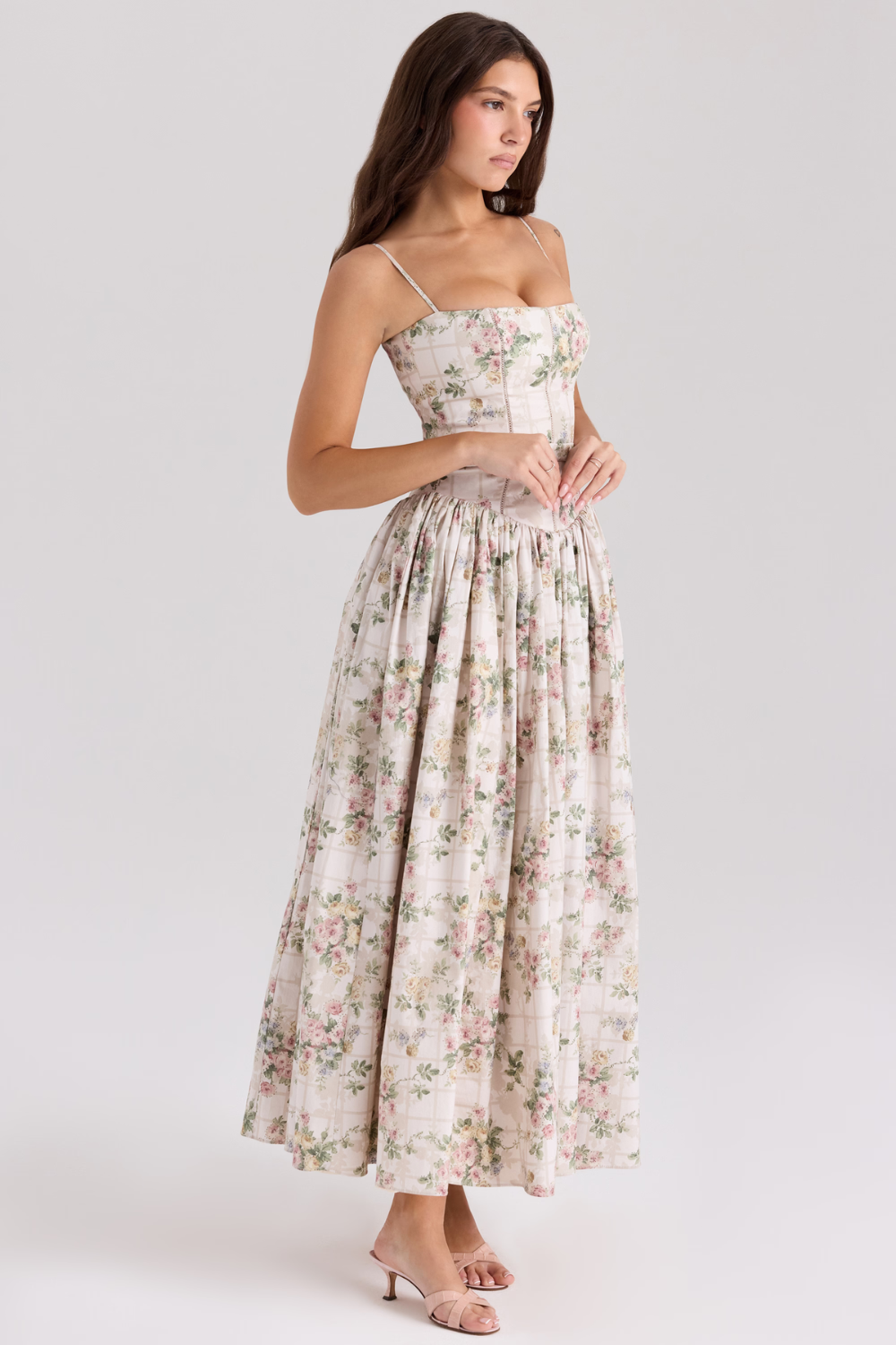 ROSA | Vestido midi corsé floral