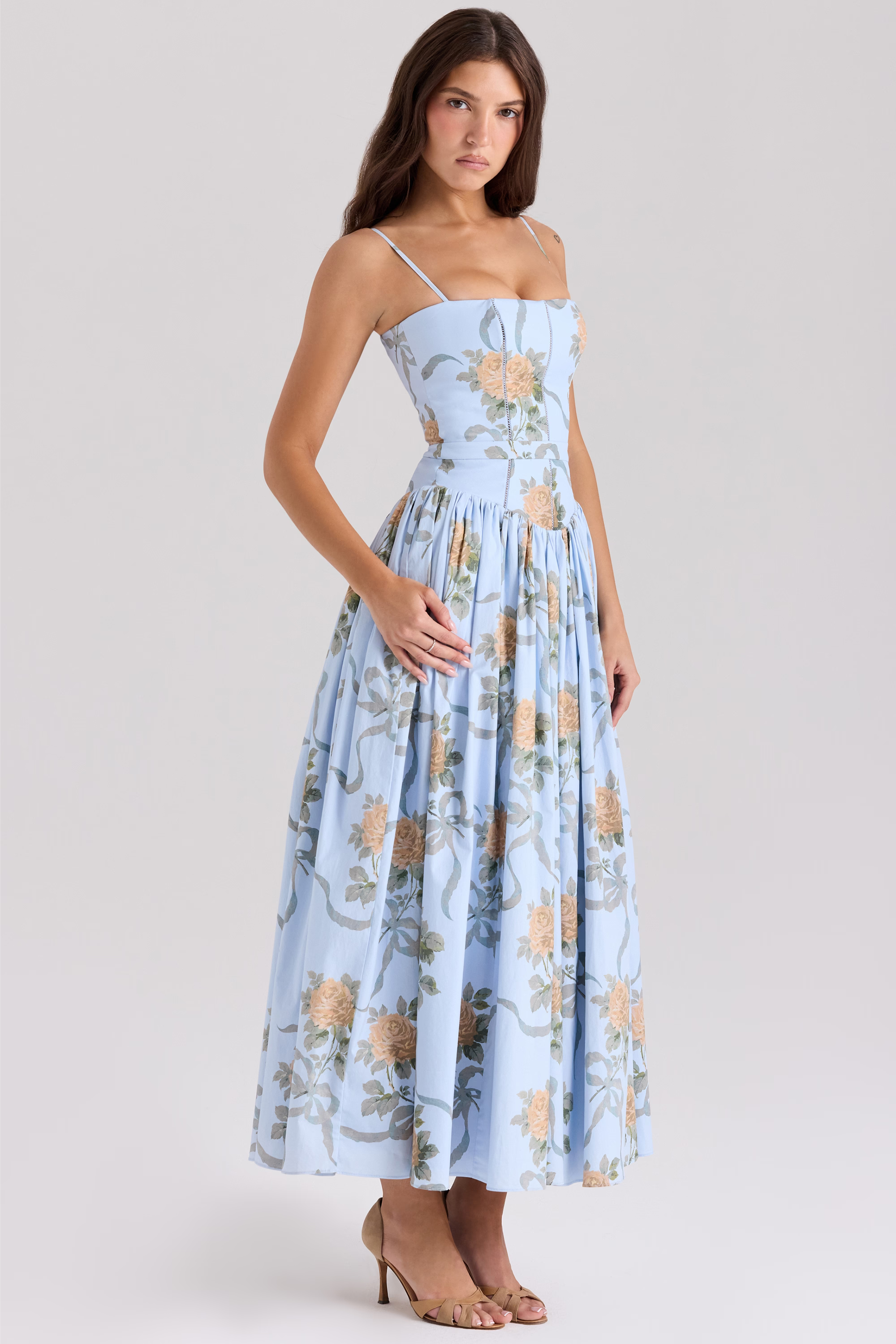 ROSA | Vestido midi corsé floral