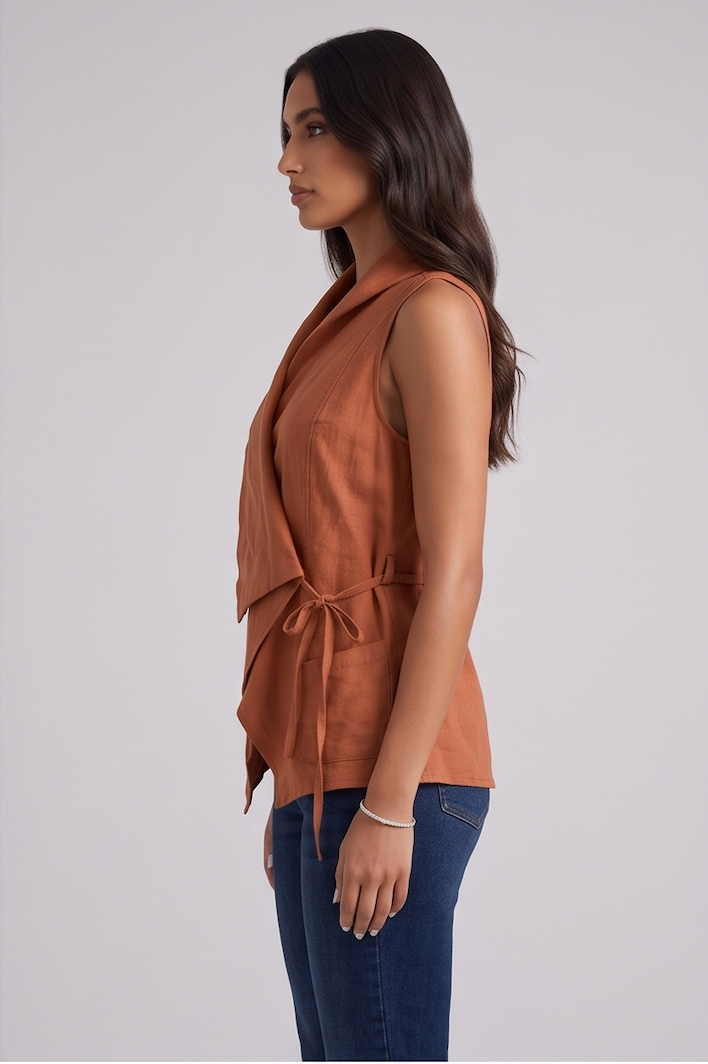CARLOTA | Blusa sin mangas con lazo lateral