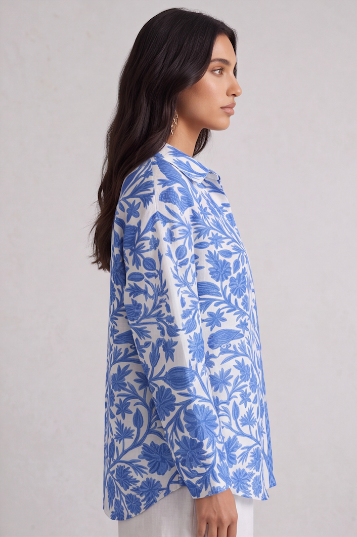 LAURA | Blusa de jardín azul