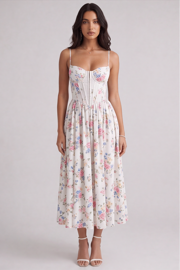 ROSA | Vestido midi corsé floral