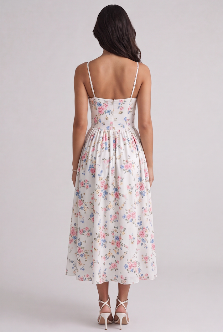 ROSA | Vestido midi corsé floral