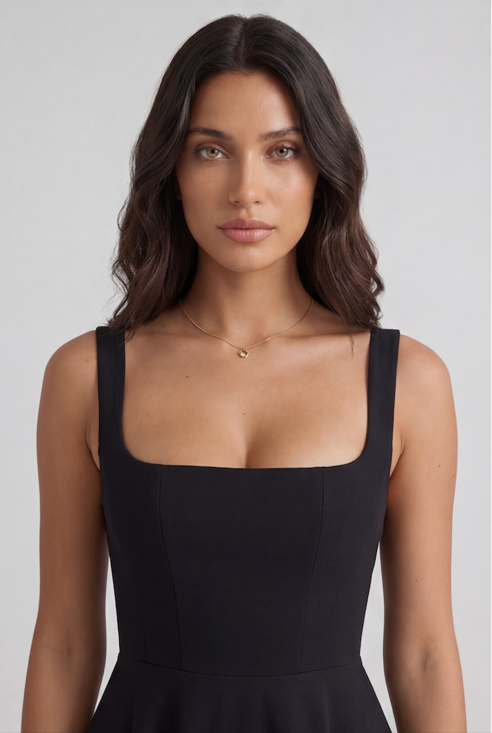MARTINA | Vestido negro elegante