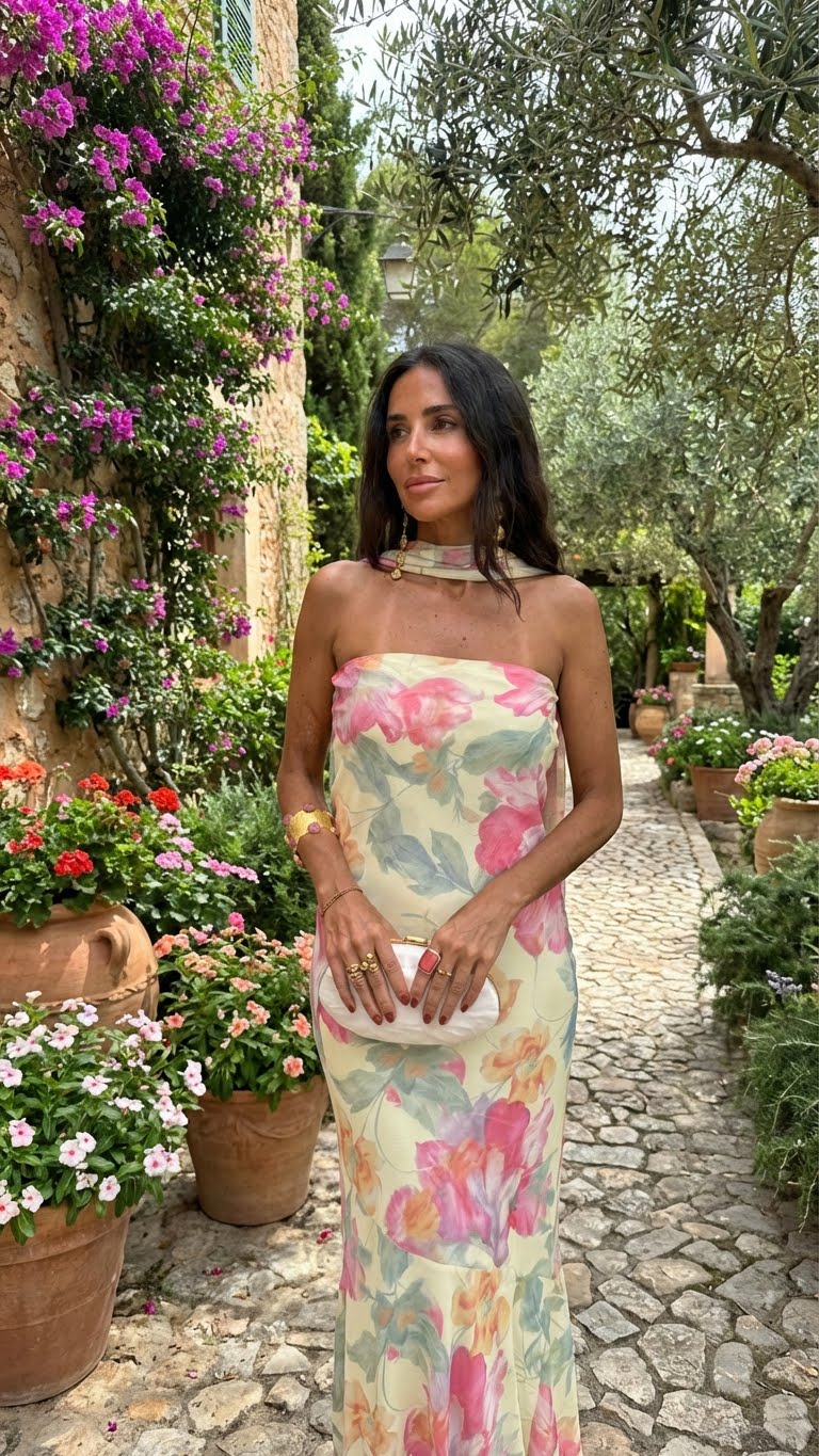 Vestido Largo Chiffon Escote en V