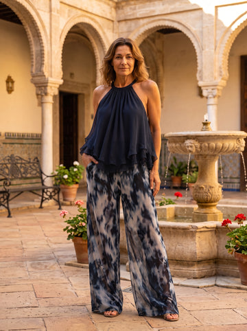 Conjunto halter fluido estampado