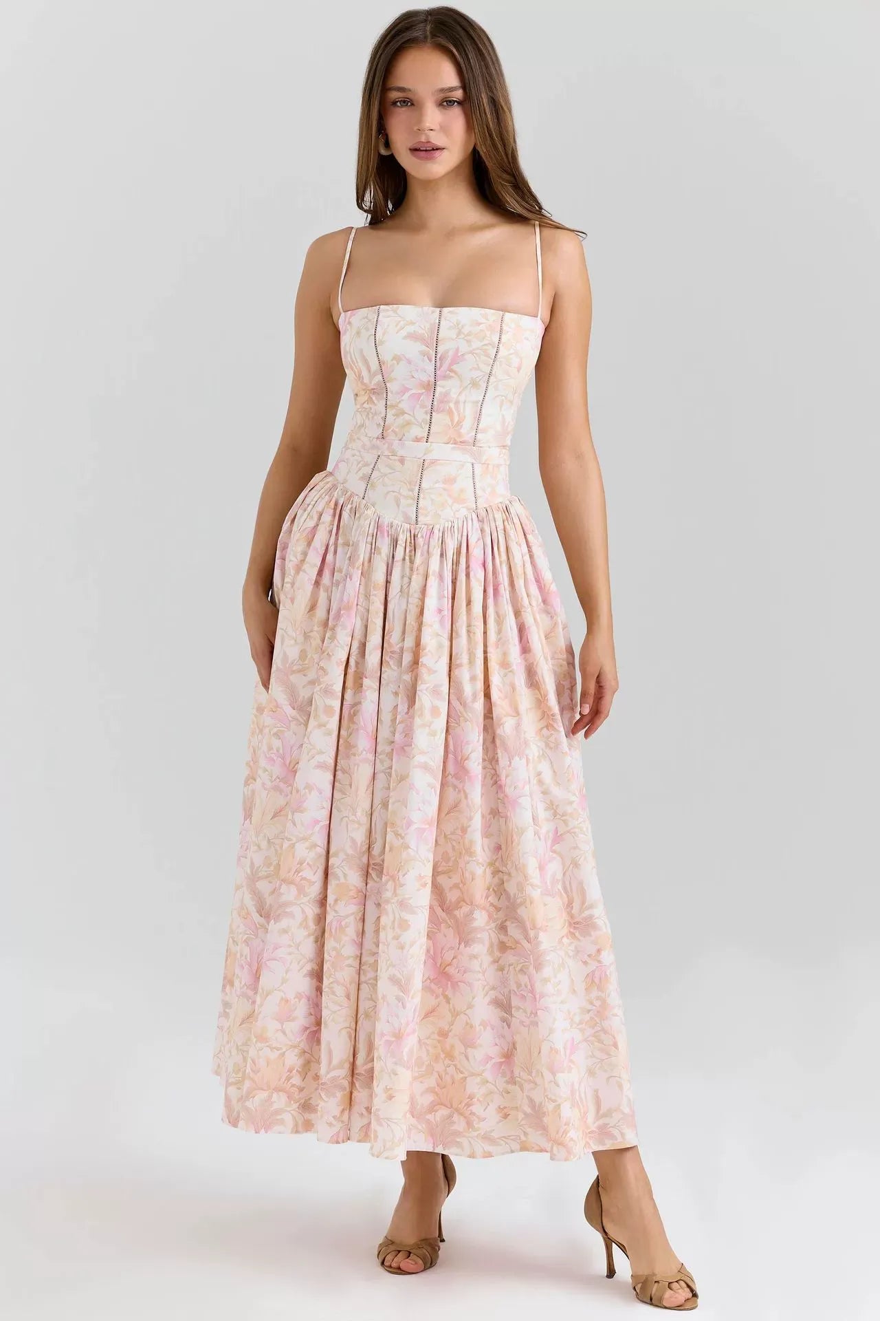 ROSA | Vestido midi corsé floral