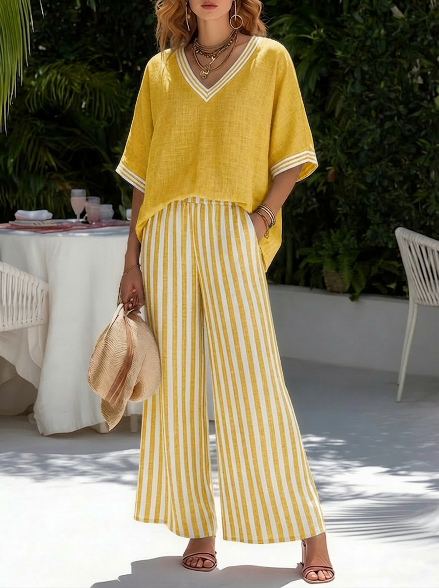 PILAR | Conjunto de lino a rayas