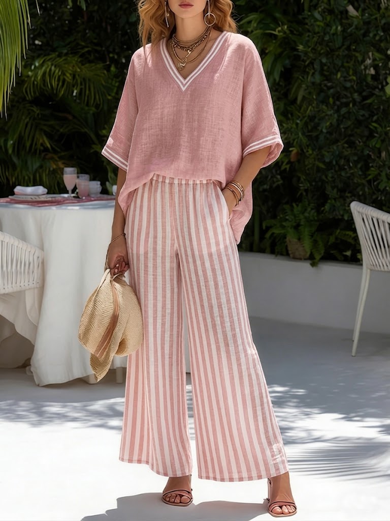 PILAR | Conjunto de lino a rayas