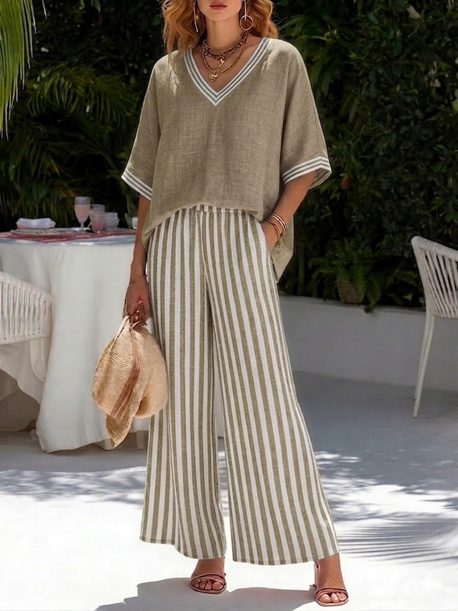 PILAR | Conjunto de lino a rayas
